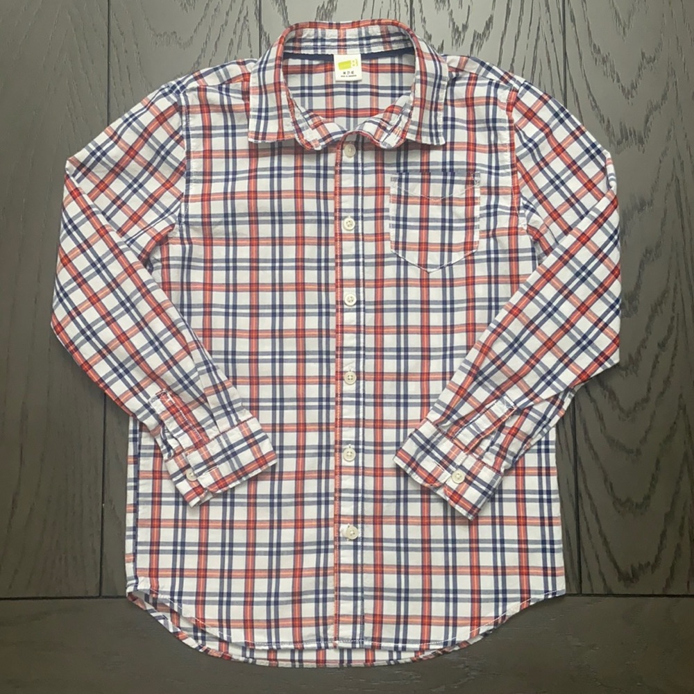 Boys Crazy 8 Long Sleeved Button Down Size 7-8